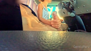PUBLIC BUS ADVENTURE: I show my hard cock to a sexy cutie lady...she can't resist.